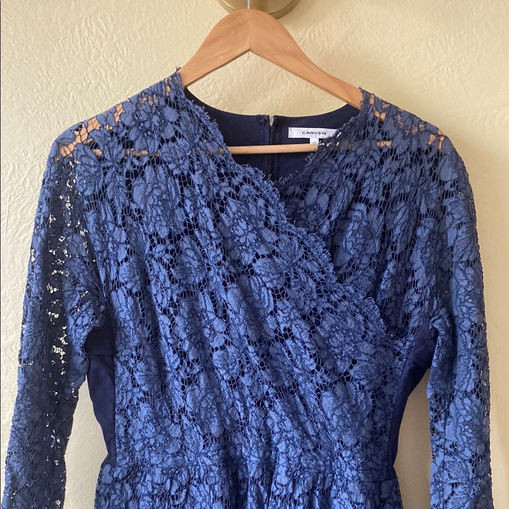 Carven Blue Antique Lace Dress